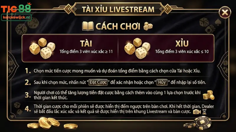 Tài xỉu Livestream (Live Sicbo)