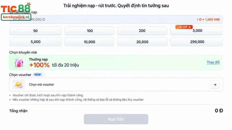 Những Lưu Ý Quan Trọng Để Quá Trình Nạp Tiền TIC88 Không Bị Lỗi